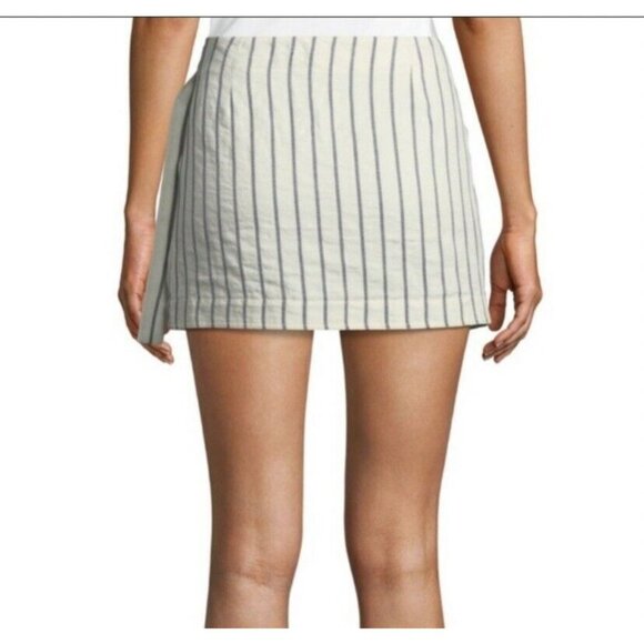 Theory "Wrap the Skirts Split Stripes" Linen Wrap Skirt‎ - Picture 3 of 12